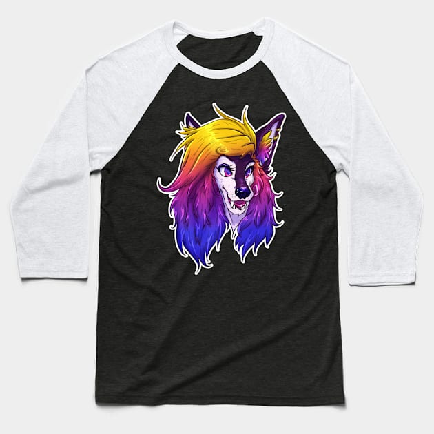 Rainbow Dog Baseball T-Shirt by tigrecotone